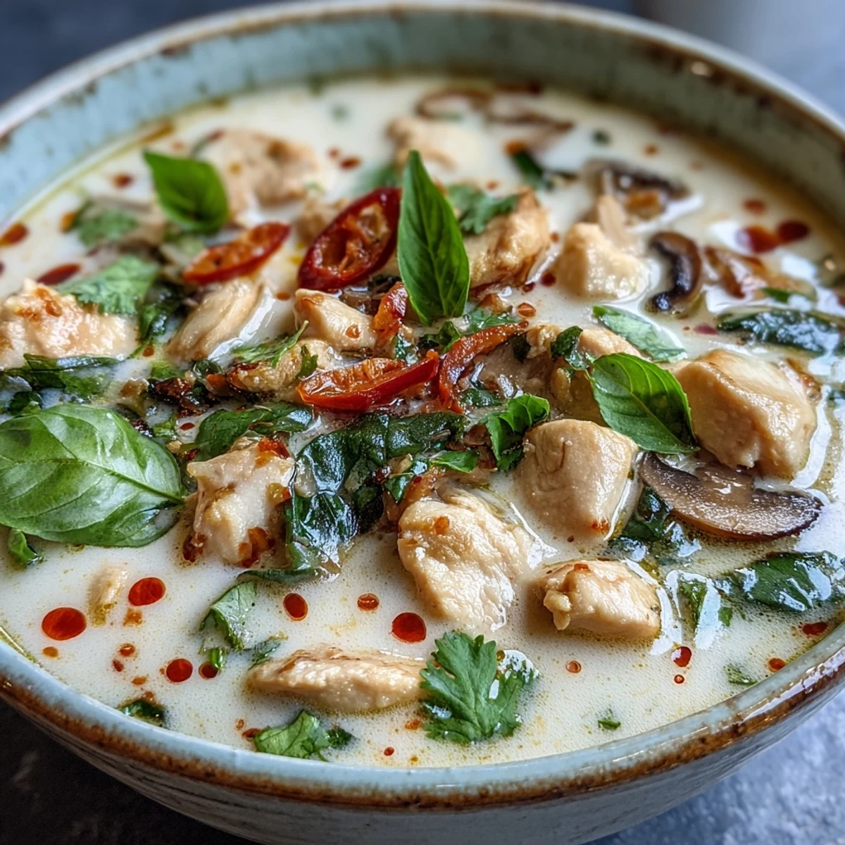 Thai Chicken Coconut Curry Soup - Creamy & Aromatic in 40 Minutes