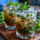 Refreshing Kentucky Derby Mint Julep Mocktail with crushed ice and vibrant mint garnish, perfect for summer sipping.