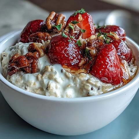 Strawberry oats with chia seeds