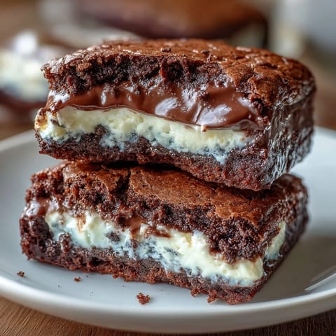 Cream cheese stuffed brownie mix cookies with a gooey chocolate center, baked to perfection.  