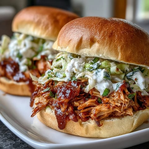 Pulled BBQ Chicken Sandwiches