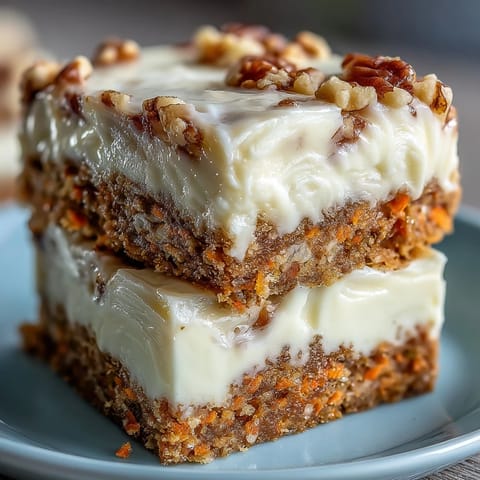 Creamy cheesecake swirled with spiced carrot cake, topped with crunchy walnuts, served on a white plate.