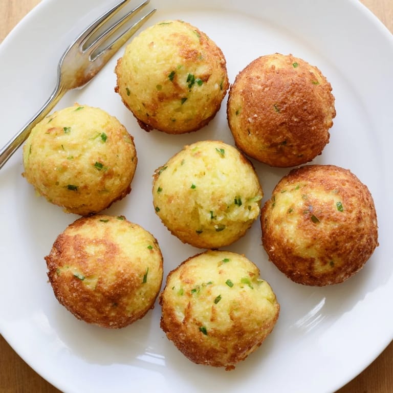 Freshly fried Hushpuppies with chopped onions and chives, showcasing a crunchy exterior and tender center.