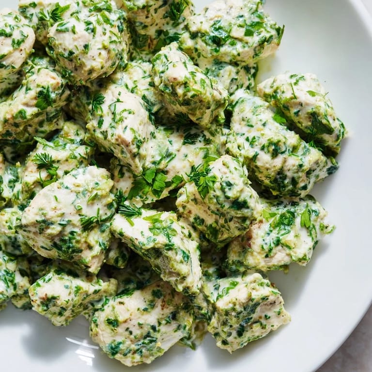 Homemade Green Goddess Chicken Salad, a protein-packed main dish with aromatic herbs, creamy Greek yogurt dressing, and colorful fresh vegetables for a refreshing meal.