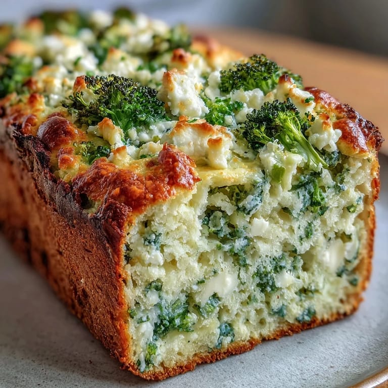 Warm slices of Broccoli and Feta Loaf on a wooden board, served with butter for a savory snack.
