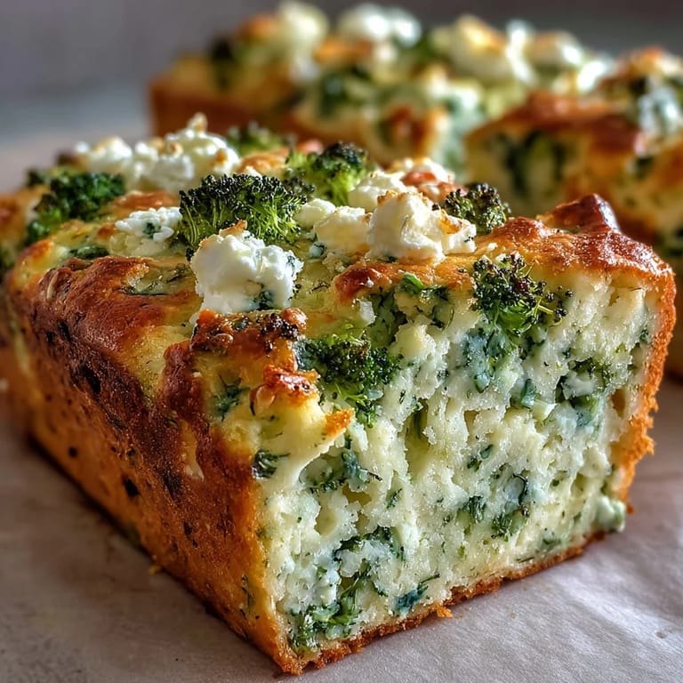 Homemade Broccoli and Feta Loaf cooling on a rack, Mediterranean-inspired bread packed with creamy feta and tender broccoli.