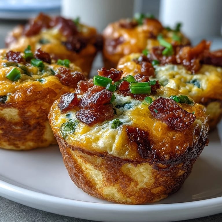 Freshly baked Breakfast Egg Muffins on a plate, served warm with a side of salsa.