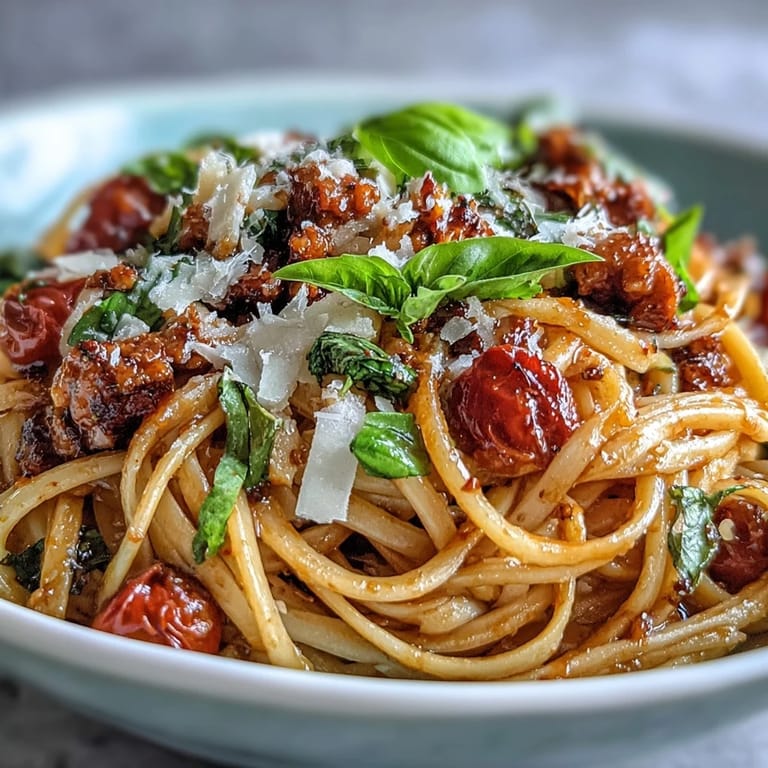 Steaming plates of Italian Drunken Noodles showcase sautéed shrimp, onions, and garlic tossed with noodles and a bold red wine reduction.