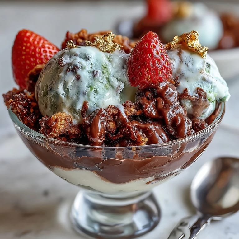 Crispy kataifi cups filled with dark chocolate, luscious pistachio cream, and ripe strawberries, garnished with chopped pistachios.