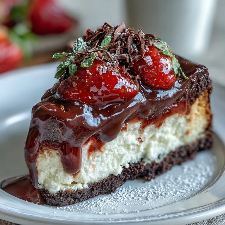 Easy Dubai Chocolate Strawberry Cheesecake Cups: No-bake dessert cups featuring rich chocolate biscuit base, smooth vanilla cheesecake, juicy strawberries, and a silky dark chocolate ganache topping.