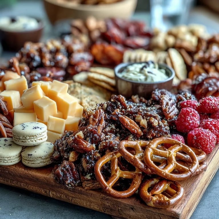 A colorful array of cheese cubes, cured meats, fresh veggies, and sweet treats artfully arranged for a memorable graduation party spread.