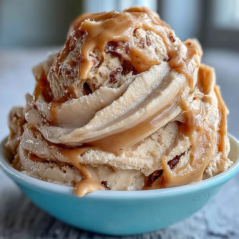 Gourmet-looking 4-Ingredient Peanut Butter Banana Ice Cream, ready to scoop and enjoy.