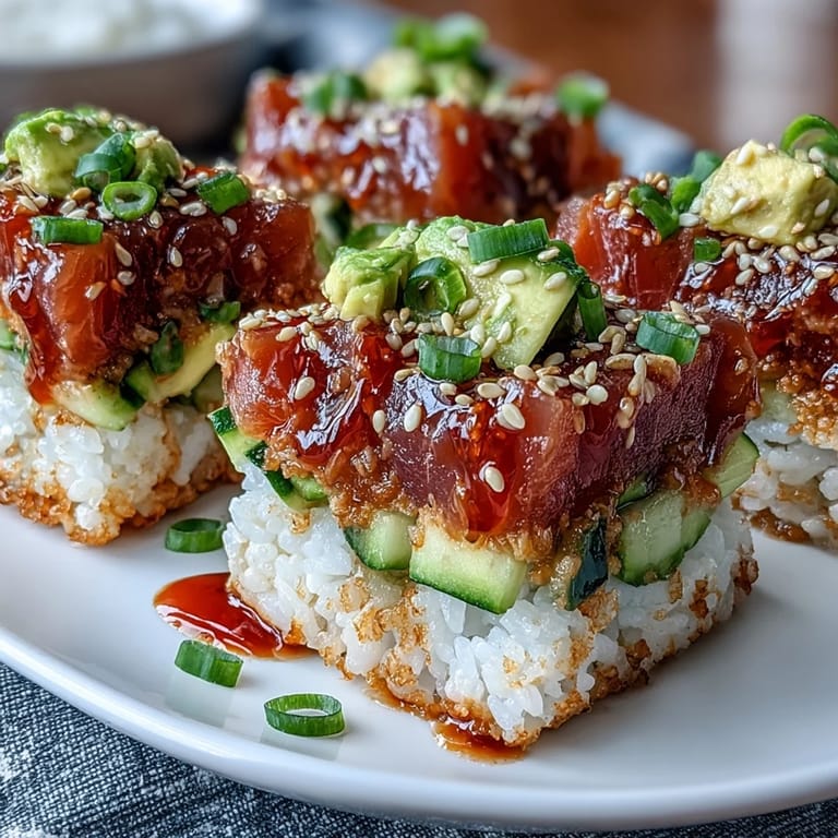 Spicy Tuna Crispy Rice Salad, showcasing colorful fresh ingredients ready to be devoured.